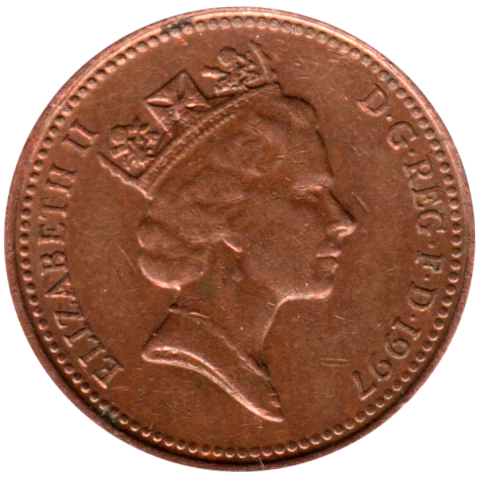 1 penny, 1997 Obverse