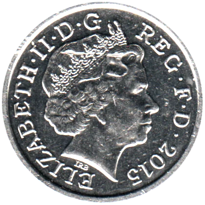 5 pence, 2015 Obverse