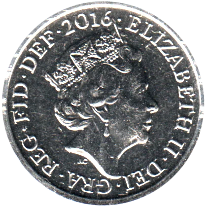 5 pence, 2016 Obverse