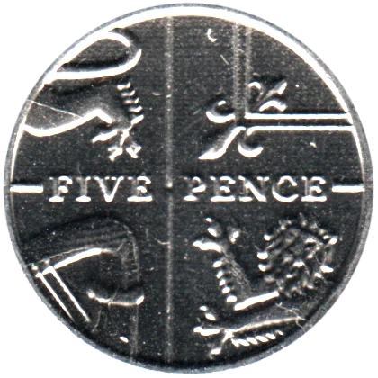 5 pence, 2016 Reverse