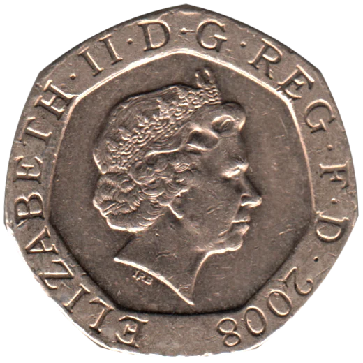 20 pence, 2008 Obverse