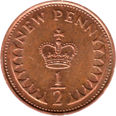 Preview ½ penny, 1981 reverse