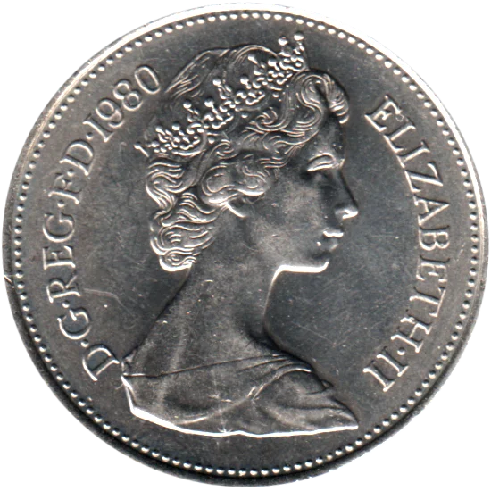 5 pence, 1980 Obverse