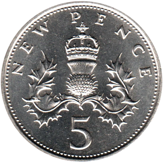 5 pence, 1980 Reverse