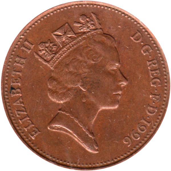 2 pence, 1996 Obverse