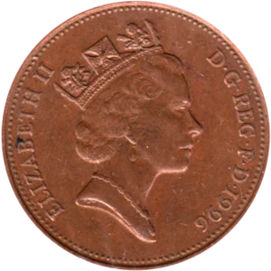 Preview 2 pence, 1996 obverse
