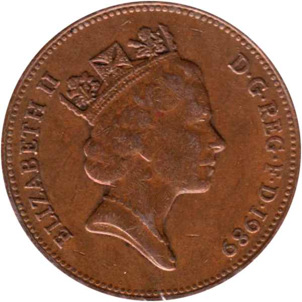 2 pence, 1989 Obverse