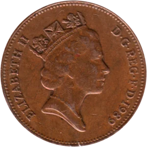 Preview 2 pence, 1989 obverse