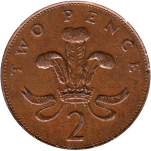 Preview 2 pence, 1989 reverse