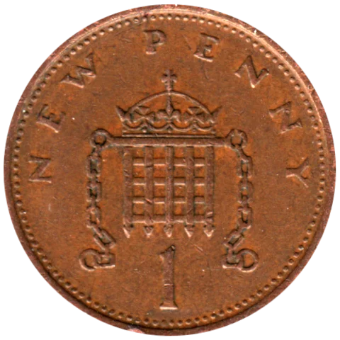 1 penny, 1973 Reverse