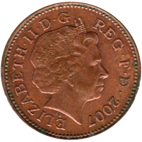 1 penny, 2007 Obverse