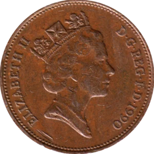 Preview 2 pence, 1990 obverse