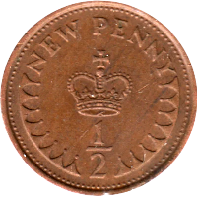 Preview ½ penny, 1979 reverse