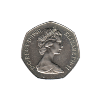 Preview 50 pence, 1980 obverse