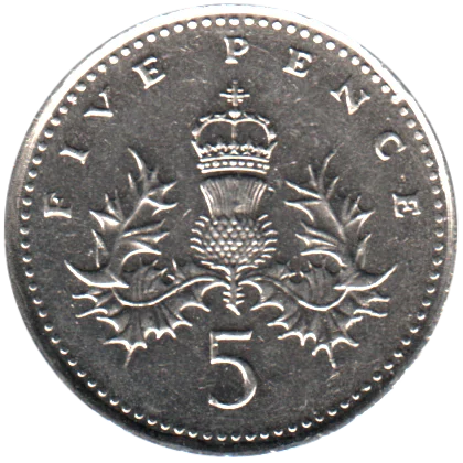 5 pence, 2004 Reverse