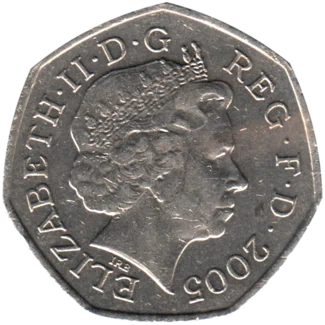 Preview 50 pence, 2005 obverse