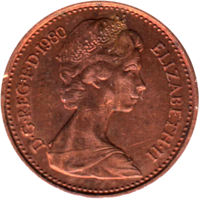 ½ penny, 1980 Obverse