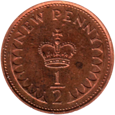 Preview ½ penny, 1980 reverse