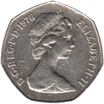 Preview 50 pence, 1978 obverse