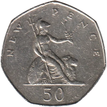 Preview 50 pence, 1978 reverse