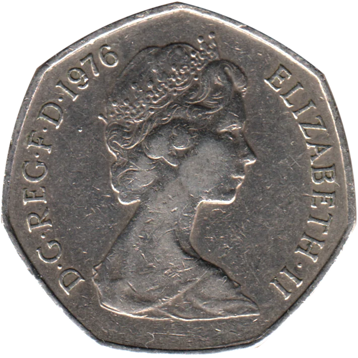 50 pence, 1976 Obverse