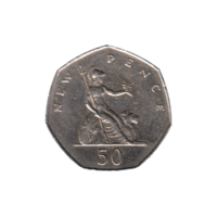Preview 50 pence, 1976 reverse