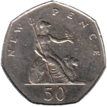 Preview 50 pence, 1976 reverse