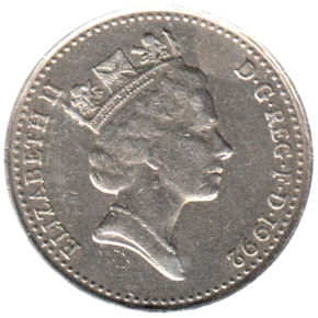 Preview 10 pence, 1992 obverse