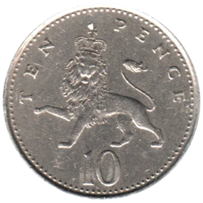Preview 10 pence, 1992 reverse