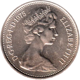 Preview 5 pence, 1975 obverse