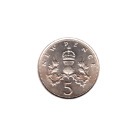 Preview 5 pence, 1975 reverse