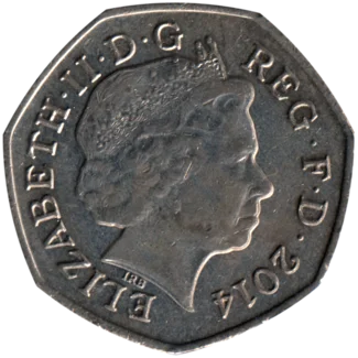Preview 50 pence, 2014 obverse