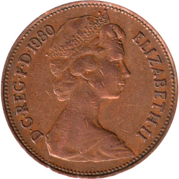 2 pence, 1980 Obverse