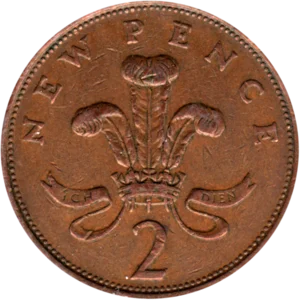 Preview 2 pence, 1980 reverse