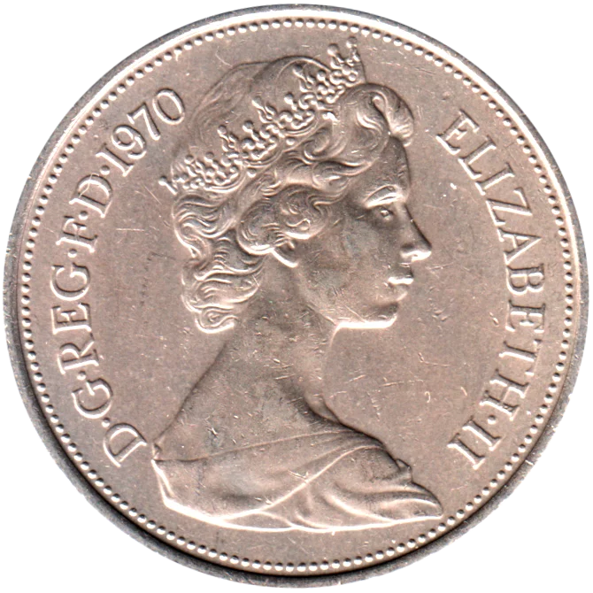 10 pence, 1970 Obverse