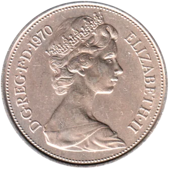 Preview 10 pence, 1970 obverse