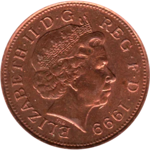 Preview 2 pence, 1999 obverse