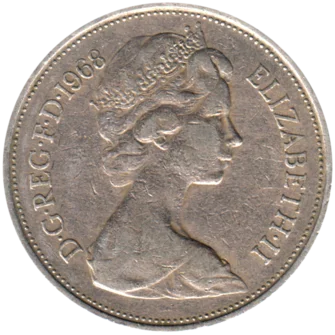 Preview 10 pence, 1968 obverse