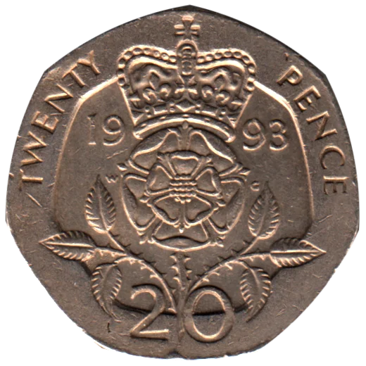 20 pence, 1993 Reverse