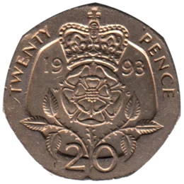 Preview 20 pence, 1993 reverse