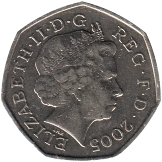 Preview 50 pence, 2005 obverse