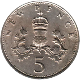 Preview 5 pence, 1969 reverse