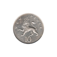 Preview 10 pence, 1974 reverse