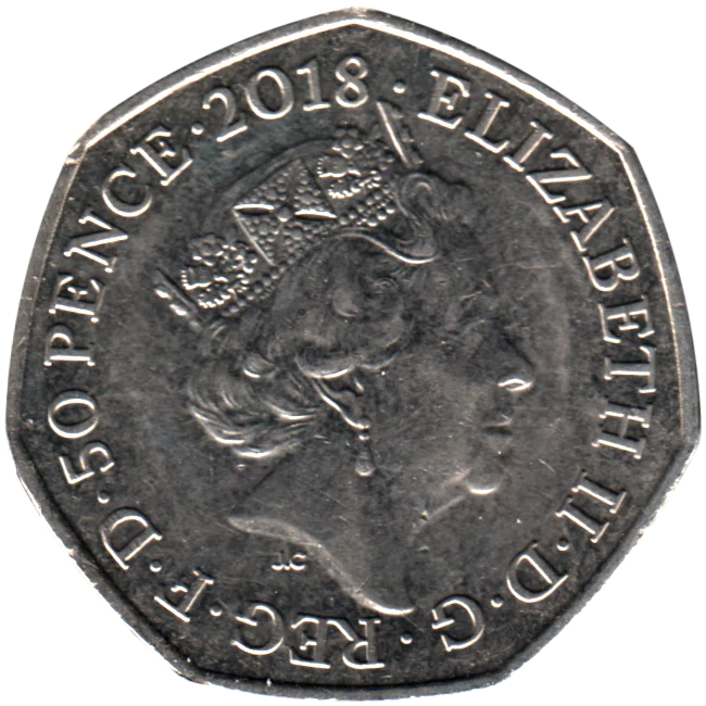 50 pence, 2018 Obverse