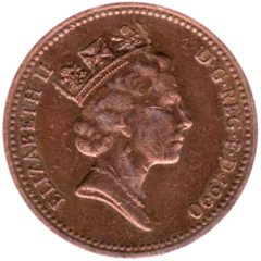 Preview 1 penny, 1990 obverse