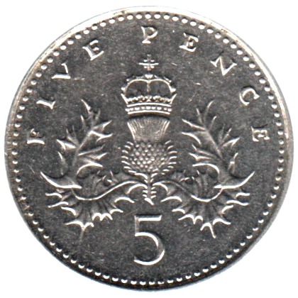 5 pence, 2007 Reverse
