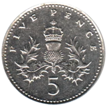 Preview 5 pence, 2007 reverse