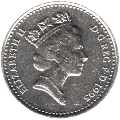 5 pence, 1995 Obverse