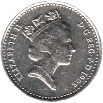 Preview 5 pence, 1995 obverse