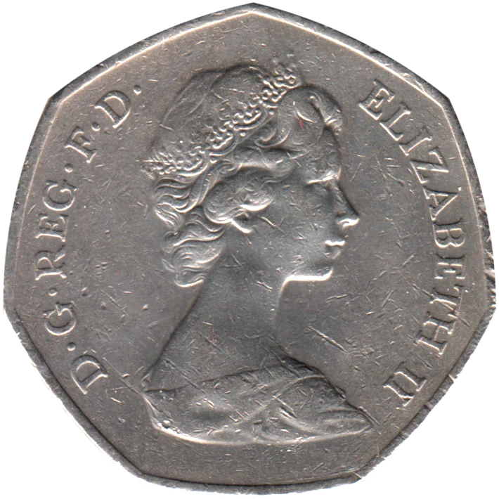50 pence, 1973 Obverse